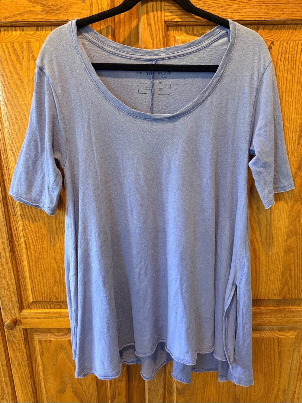 We The Free by Free People Scoop Neck Tunic Top Elbow Sleeve Boho Oversized